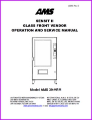 AMS 39-VRM Sensit II Glass Front Vendor Manual