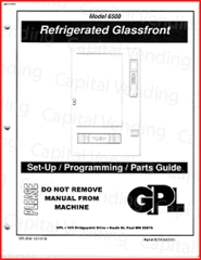GPL Model 6500 Refrigerated Glassfront Manual